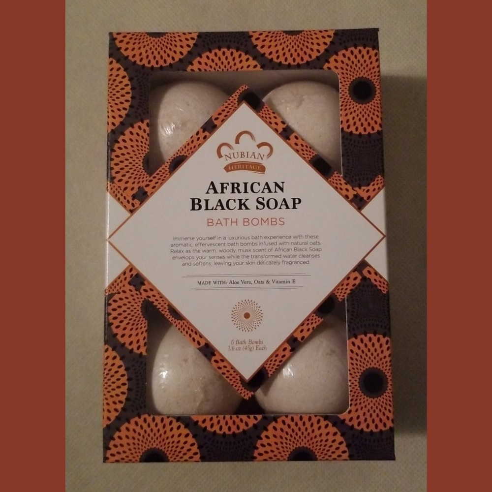 6 AFRICAN BLACK SOAP BATH BOMBS